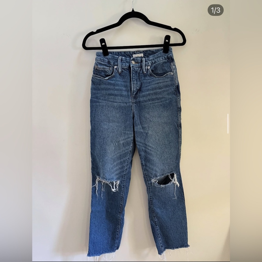 Good American Blue Distressed Jeans